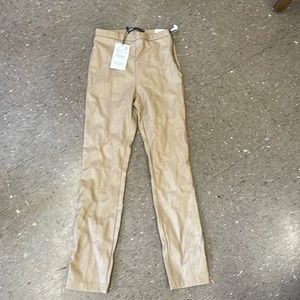 NWT Zara hi-rise leggings in tan size xs